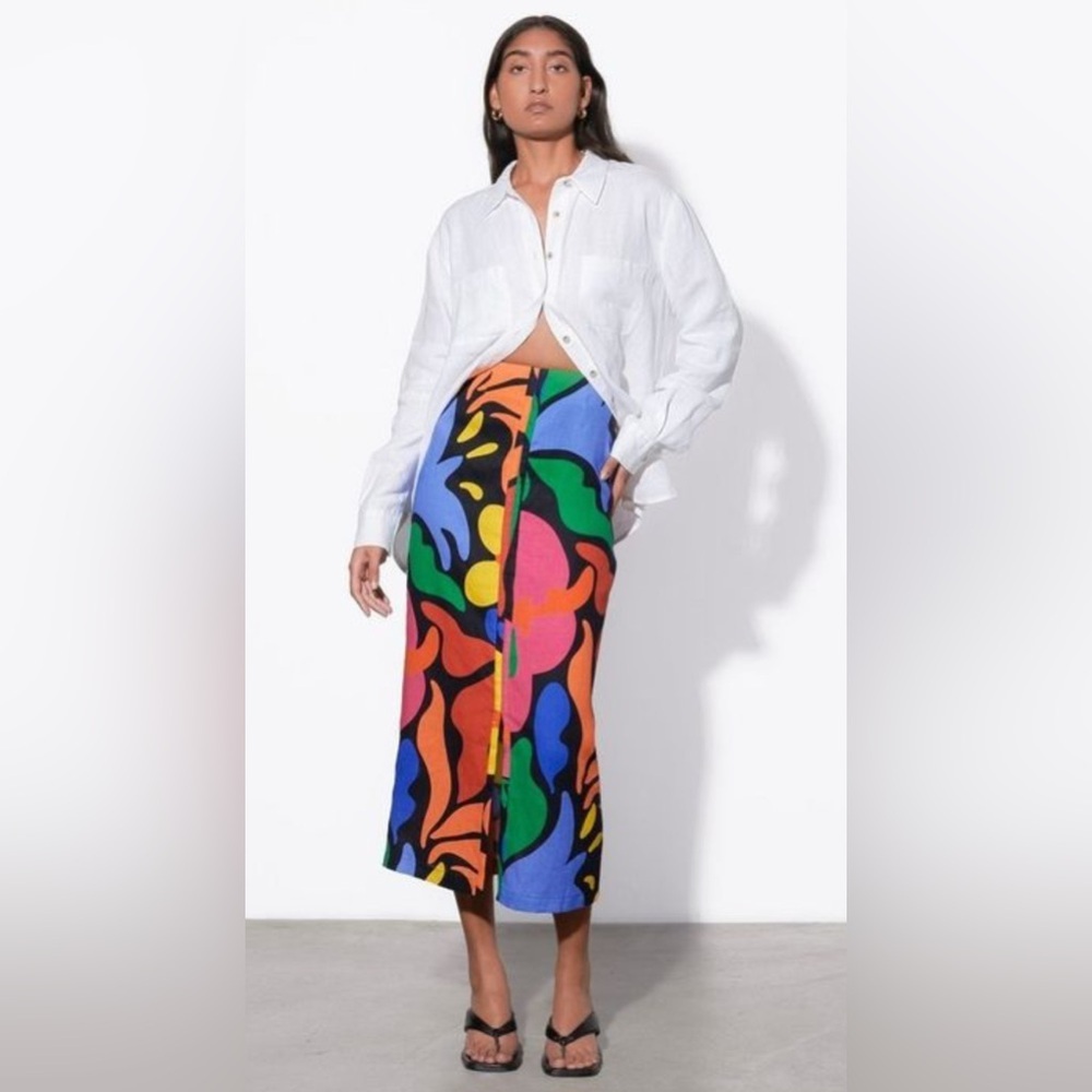 MARA HOFFMAN - MOLLY SKIRT MULTI BLACK IRIS PRINT - 2 - NWOT